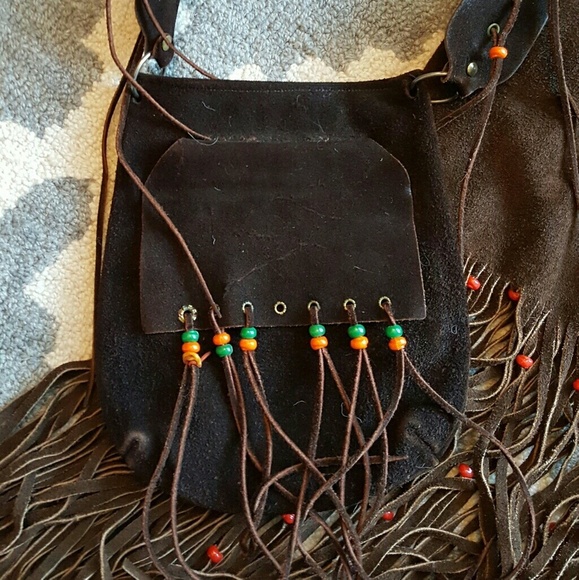 Vintage Leather Fringe Vest and Matching Purse - Picture 4 of 7